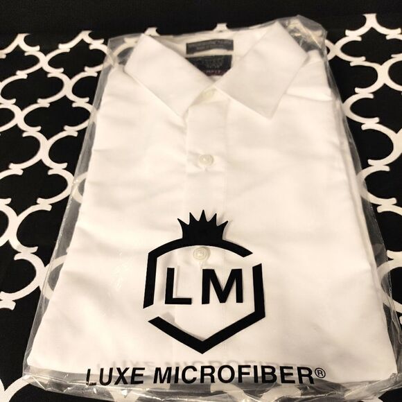 "SUPERFIT" SLIM FIT WHITE MICROFIBER TUXEDO SHIRT - Picture 6 of 6